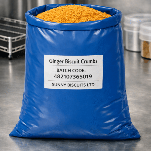 Ginger biscuit crumbs for cheesecake production