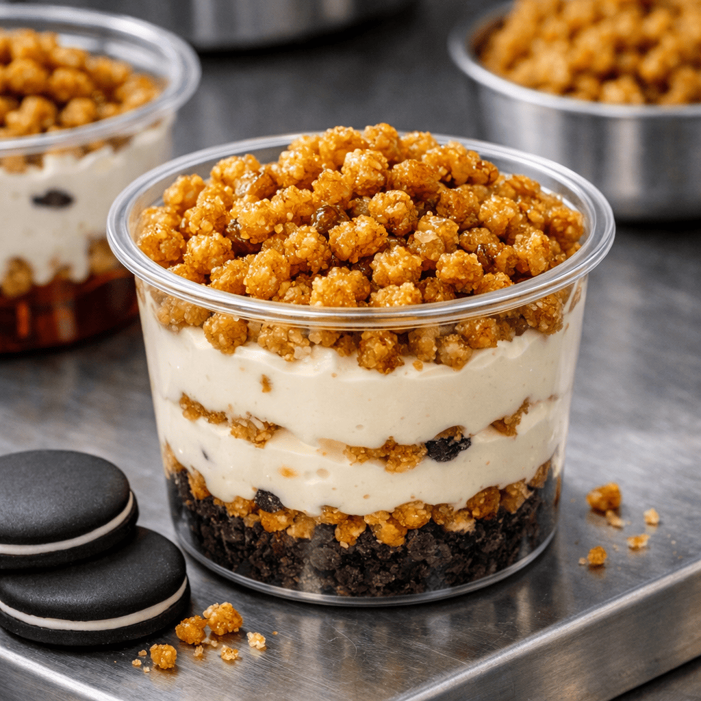 fact coated biscuit crumbs for yogurts